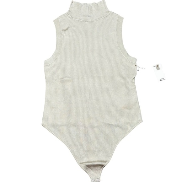 Good American ribbed cream turtleneck thong body suit XXL NEW - Picture 2 of 10